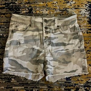 High waisted camo shorts